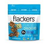 Flackers Organic Flax Seed Crackers, Sea Salt, 5 oz Bags, 4-Pack