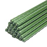 YIDIE Sturdy Metal Garden Plant Stakes 4 Ft Plastic Coated Steel Plant Sticks,Pack of 25