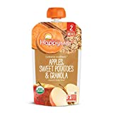 Happy Baby Organics Clearly Crafted Stage 2 Meals Organic Baby Food, Apples, Sweet Potatoes & Granola, 4 Ounce (Pack of 16)