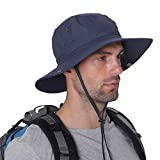 Aenmt Sun Hat for Men/Women,Sun Protection Wide Brim Boonie Hat Safari Bucket Hat for Fishing Hiking Gardening Navy