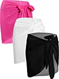 3 Pieces Swimsuit Wrap Sarong Women Chiffon Pareo Beach Wrap Sarongs Cover Up for Vacation (Color Set 3)