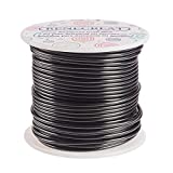 BENECREAT 12 17 18 Gauge Aluminum Wire (12 Gauge,100FT) Anodized Jewelry Craft Making Beading Floral Colored Aluminum Craft Wire - Black