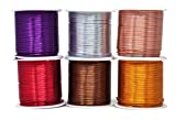 Mandala Crafts Anodized Aluminum Wire for Sculpting, Armature, Jewelry Making, Gem Metal Wrap, Garden, Colored and Soft, Assorted 6 Rolls (18 Gauge, Combo 6)