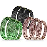 Zhanmai 9 Rolls Bonsai Wires Anodized Aluminum Bonsai Training Wire with 3 Sizes (1.0 mm, 1.5 mm, 2.0 mm), Total 147 Feet (Black, Brown, Green)