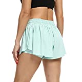Flowy High Waisted Skirts for Women Gym Athletic Shorts Workout Running Tennis Skater Golf Cute Skort Pleated Mini Outfits (M, Light Green)