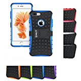 iPhone 8 Plus/7 Plus Stand Case, HLCT Rugged Shock Proof PC + TPU Dual-Layer Case with Built-in Kickstand (Blue)