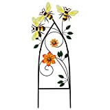 MEETYAMOR 29 Inch Decorative Garden Stakes, Outdoor Garden Decor Metal Flowers Bees Spring Gardening Decor Art Yard Signs, Outdoor Decorations for Patio Outside Yard Lawn