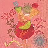 Ideal Home Range 20 Count 3-Ply Paper Fruit Cocktail Napkins, Rum Punch