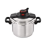 T-fal Clipso Stainless Steel Pressure Cooker 8 Quart Induction Cookware, Pots and Pans, Dishwasher Safe Silver