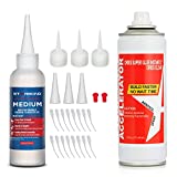 Starbond 4 oz. Medium CA Glue with 6 oz. Activator Bundle (Premium Cyanoacrylate Super Glue) for Quick Glue-ups. Woodworking, Woodturning, Hobby Models