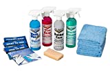 Aero Cosmetics Complete Car Care Kit - Wash Wax All, Interior Cleaner, Tire Soap, Rubber Conditioner, Aircraft Grade & Quality for Your Car, Boat & RV