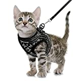 CatRomance Cat Harness and Leash, Escape Proof Cat Leash and Harness Set for Walking, Adjustable Cat Vest Harness for Kittens, Breathable Kitty Harness with Reflective Strips and Easy Control