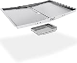 Grease Tray with Catch Pan - Adjustable Drip Pan for Gas Grill Models from Dyna Glo, Nexgrill, Expert Grill, Kenmore, BHG and More - Stainless Steel Grill Replacement Parts(Width 24"-30")