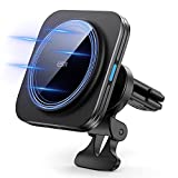ESR HaloLock Magnetic Wireless Car Charger, Fast Charging, Compatible with MagSafe Car Charger, Air Vent Mount Compatible with Caseless iPhone 13/12 Series Phones and Magnetic Cases, Black