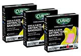 Curad - CURIM5022 Performance Series Ironman Knee and Elbow Antibacterial Bandages, Extreme Hold Adhesive Technology, Fabric Bandages, 10 Count (Pack of 3)