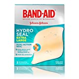 Band-Aid Brand Hydro Seal Adhesive Hydrocolloid Gel Bandages for Wound Care & Blister Relief, All Purpose Waterproof & Shower Proof Blister Pad, Sterile & Long-Lasting, Extra Large, 3 ct