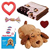 Snuggle Puppy Heartbeat Stuffed Toy for Dogs - Pet Anxiety Relief and Calming Aid - Biscuit - New Puppy Starter Kit (Pink)