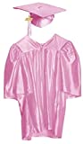 Happy Graduates Medium Pink Shiny Child Graduation Cap, Gown, Tassel and 2022 Charm