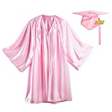 2022 Preschool&Kindergarten Shiny Graduation Gown Cap Tassel Set for Kids,Pink/Size 33