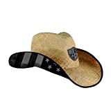 S A Company Cowboy Straw Hat - Blackout American Flag Under Brim Cowboy Straw Hat for Men and Women - UPF 50+ Sun Hat and Multipurpose Blackout American Flag Neck Gaiter