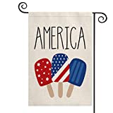 AVOIN America USA Flag Popsicle Garden Flag Vertical Double Sided, Patriotic 4th of July Independence Memorial Day Yard Outdoor Decoration 12.5 x 18 Inch