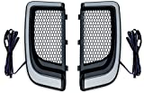 Kuryakyn 5064 Motorcycle Lighting Accessory: Tracer LED Running Light/Turn Signal Fairing Lower Grills for 2014-20 Harley-Davidson Motorcycles, Satin Black, 1 Pair
