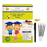 Large Reusable Sight Words Kindergarten Workbook, Magical Sight Word Copy Book, Handwriting practice Letter Tracing Books for Kids Ages 5-7 - EliteKids Magic Practice Copybook for Kids