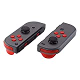 eXtremeRate Transparent Clear Red Replacement ABXY Direction Keys SR SL L R ZR ZL Trigger Buttons Springs, Full Set Buttons Tools for Nintendo Switch & Switch OLED Joy-con - JoyCon Shell NOT Included