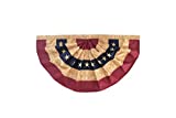 Briarwood Lane Tea Stained Patriotic Bunting USA 48" x 24" Pleated Banner with Grommets