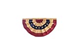 Briarwood Lane Tea Stained Patriotic Bunting USA 36" x 18" Pleated Banner with Grommets