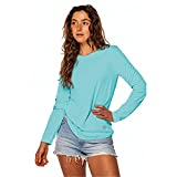 Vapor Apparel Women's Repreve UPF 50+ UV Sun Protection Long Sleeve Performance T-Shirt for Outdoor Lifestyle & Sports, Large, Water Blue