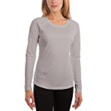 Vapor Apparel Made in USA Women's UPF 50+ UV Sun Protection Outdoor Performance Long Sleeve T-Shirt Medium Pearl Grey