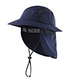 Home Prefer UPF 50+ Kids Sun Hat Boys Bucket Hat with Neck Flap Sun Protection Hats Fishing Hat Navy Blue