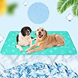 BEAUTYZOO Upgraded Dog Self Cooling Mat Ice Silk Chill Pads for Small Medium Large Dogs - Summer Reusable Pet Training Pad - Absorbent Non-Slip Cool Mat for Kennels, Crates and Beds(23*35" L)