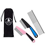 Cat Comb,Pet Comb Laiannwell Professional Grooming Comb for Dog/Cat/Small Pets(3 Packs)