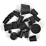 21 Pack Solid Rubber Stopper, Black Lab Plug, 000# - 8# Sizes Assortment, 11 Assorted Sizes