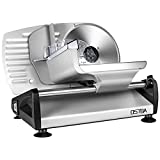 Meat Slicer Electric Deli Food Slicerwith Removable 7.5Stainless Steel Blade, Adjustable Thickness Meat Slicer for Home Use, Child Lock Protection, Easy to Clean, Cuts Meat, Bread and Cheese, 150W