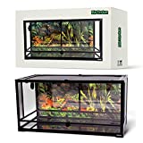 BIOTERIUM Reptile Tank | 36 x 18 x 18 Inch Glass Tank for Reptiles | 190L (50 Gal) | with Terrarium Background | Ideal to Use As Lizard Tank, Snake Cage, and Gecko Enclosure