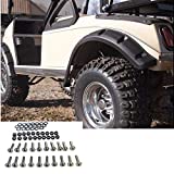 Huskey 4PCS Club Car DS Golf Cart Fender Flares with Stainless Steel Hardware for DS 1993 & Up G&E Models,Constructed of Impact-Resistant ABS plastic for Lifted Golf Cart with Offroad Tires