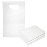 Tie Back Disposable Adult Bibs 100 Pack -Absorbent Tissue Front, Water Resistant