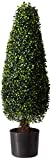 Nearly Natural 5412 3ft. Boxwood Tower Topiary UV Resistant (Indoor/Outdoor),Green,12" x 12" x 35"