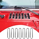 SQQP Hood Vent Cover Cowl Panel Vent Cover Trim, ABS Exterior Accessories for 2007-2017 Jeep Wrangler JK JKU 2/4-Door(Chrome)