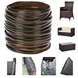 Jaxey 120 Ft Wicker Repair Kit Plastic Synthetic Rattan Replacement Materials Gradient Dark Brown Supplies to Patio Chair Table Sofa Chaise etc, Jaxey-0323, 8mm width; 1.2mm thickness