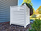 Enclo Privacy Screens EC18010 4ft H x 3ft W Waverly Outdoor Privacy Fence Panel Screen No Dig Vinyl Louvered Kit (2-Pack), White