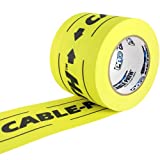 ProTapes Cable Path Cured Rubber Resin Zone Coated Gaffers Tape, 12.5 mil Thick, 30 yds Length, 4" Width, Yellow Printed Black (Pack of 1)