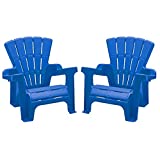 American Plastic Toys Kids Adirondack Chairs (Pack of 2), Blue, Outdoor, Indoor, Beach, Backyard, Lawn, Stackable, Lightweight, Portable, Wide Armrests, Comfortable Lounge Chairs for Children
