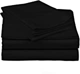 Alaskan King Sheets Luxury Soft 100% Egyptian Cotton -Classic Collection Bed Sheet Set for Alaskan King Mattress Black Solid 1000 Thread Count Deep Pocket-18