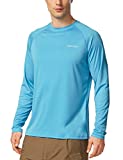 BALEAF Men's Long Sleeve Shirts Lightweight UPF 50+ Sun Protection SPF T-Shirts Fishing Hiking Running Blue Size XL