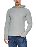 BALEAF Men's UPF 50+ Sun Protection Hoodie Long Sleeve SPF/UV Quick Dry Lightweight Fishing Workout Thumbholes Shirt Gray L