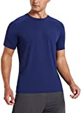 BALEAF Men's Navy Blue Running Shirts Quick Dry Short Sleeve Tops UPF30+ Moisture Wicking Athletic T-Shirt for Trail Workout Size XL